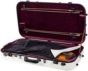 Crossrock Fiberglass Double Violin & Viola Case-Accommodates